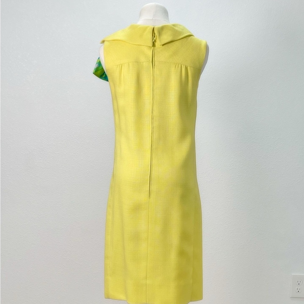 πΌ **Vintage 1960s Jerry Silverman Yellow Sleeveless Linen Sheath Dress** πΌ - Picture 2 of 3